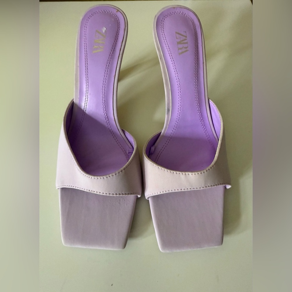 Zara Women's Lavender Slide Sandals/heels Size‎ 36